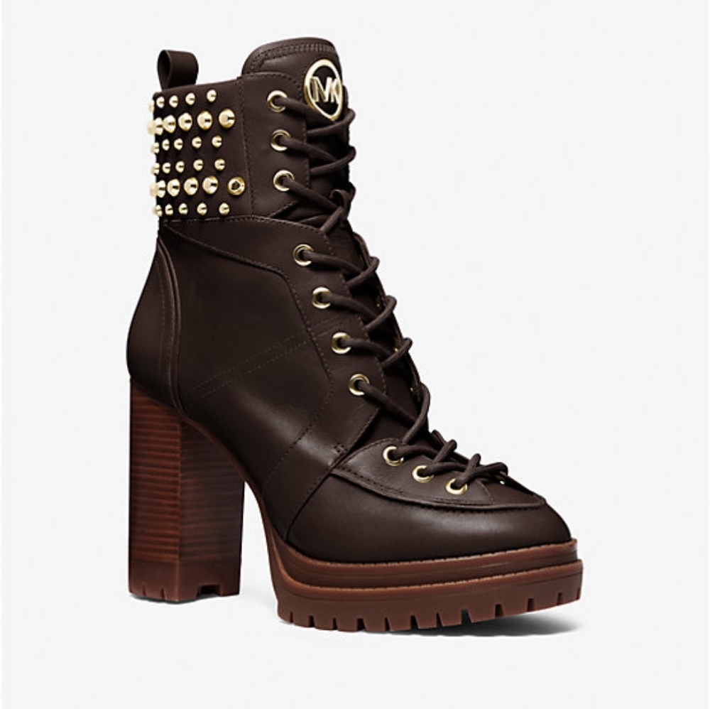 BNIB Michael Kors Yvonne Studded Leather Boots